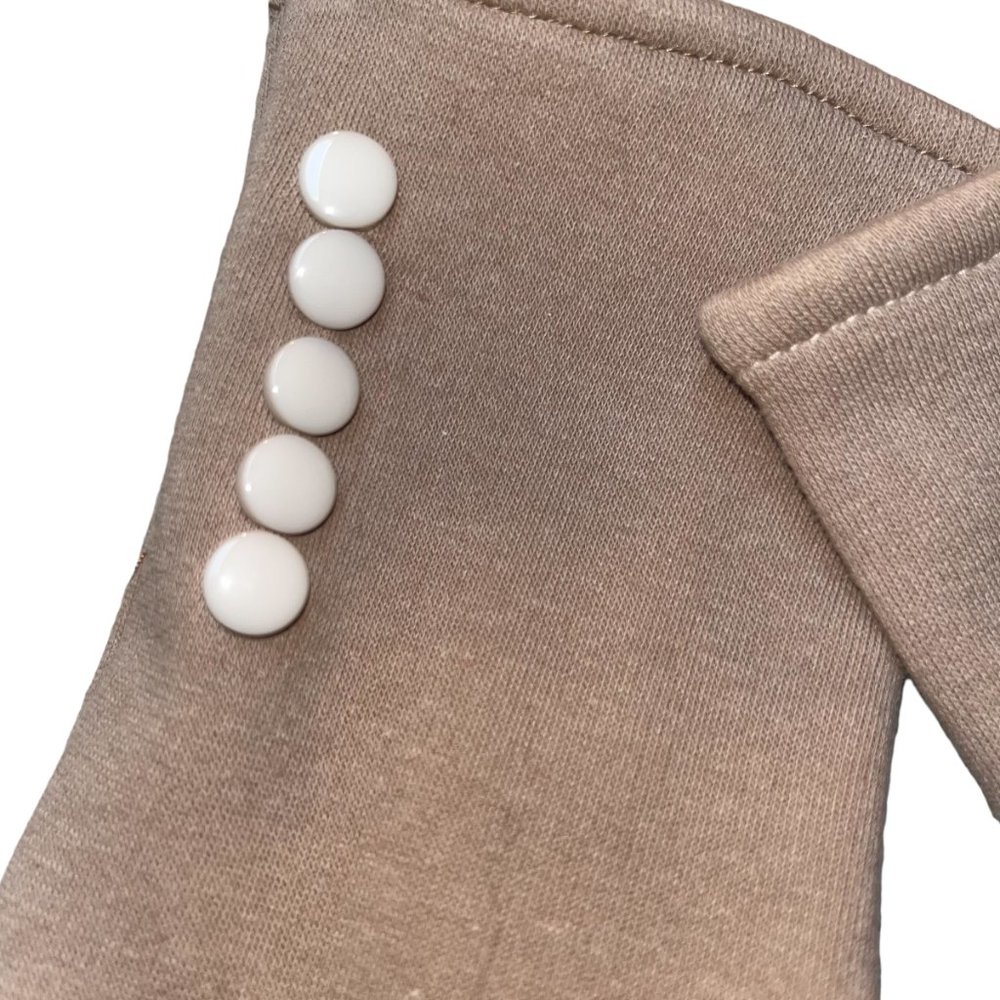 BYOS, Women's Tan Gloves, w/Faux Fur Lining & Button Details - Picture 3 of 4